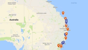 Mapa cesty po Austrálii
