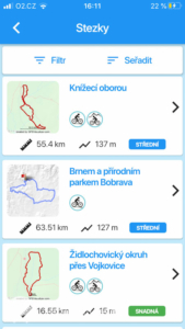Pěšky i na kole - aplikace